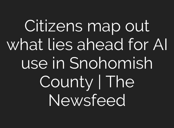 Citizens map out what lies ahead for AI use in Snohomish County | The Newsfeed