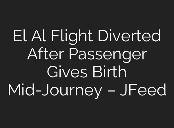 El Al Flight Diverted After Passenger Gives Birth Mid-Journey – JFeed