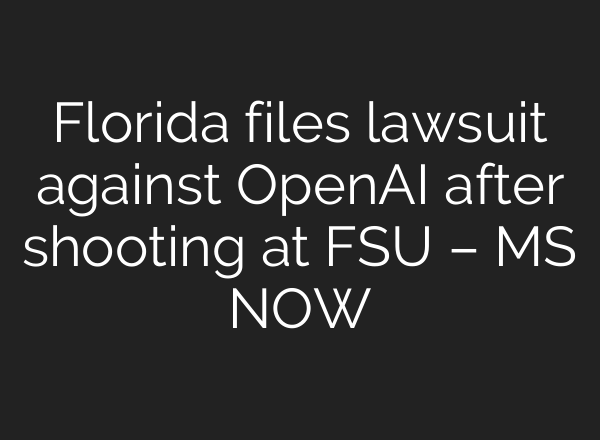 Florida files lawsuit against OpenAI after shooting at FSU – MS NOW