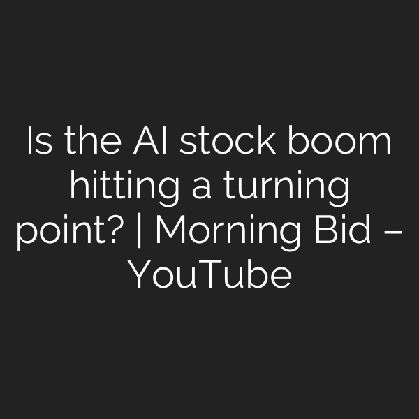 Is the AI stock boom hitting a turning point? | Morning Bid – YouTube