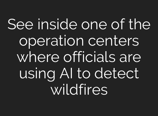 See inside one of the operation centers where officials are using AI to detect wildfires