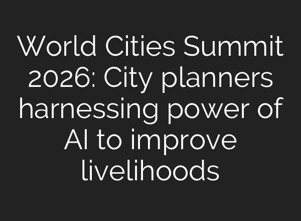 World Cities Summit 2026: City planners harnessing power of AI to improve livelihoods
