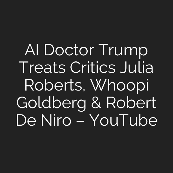 AI Doctor Trump Treats Critics Julia Roberts, Whoopi Goldberg & Robert De Niro – YouTube