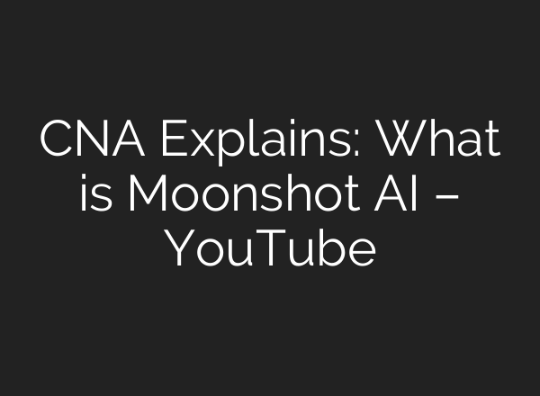 CNA Explains: What is Moonshot AI – YouTube