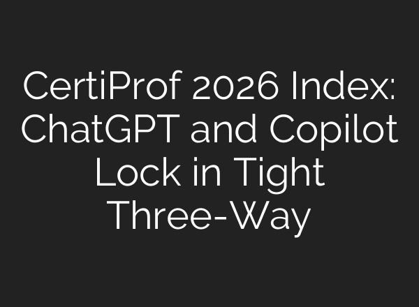 CertiProf 2026 Index: ChatGPT and Copilot Lock in Tight Three-Way