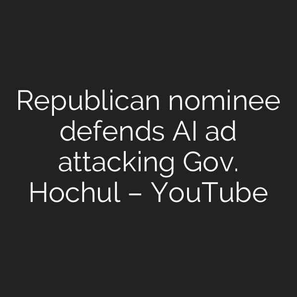 Republican nominee defends AI ad attacking Gov. Hochul – YouTube