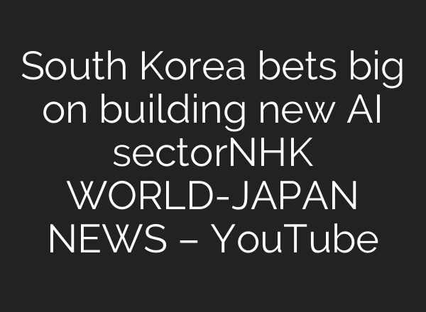 South Korea bets big on building new AI sectorーNHK WORLD-JAPAN NEWS – YouTube