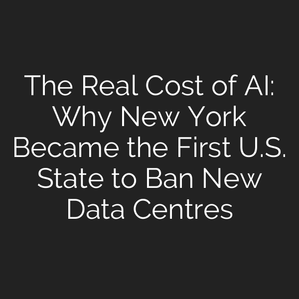 The Real Cost of AI: Why New York Became the First U.S. State to Ban New Data Centres