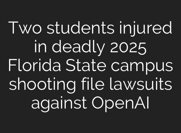 Two students injured in deadly 2025 Florida State campus shooting file lawsuits against OpenAI