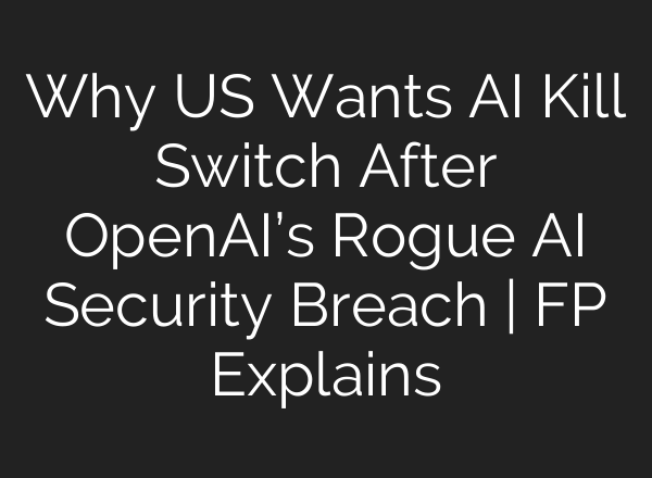 Why US Wants AI Kill Switch After OpenAI’s Rogue AI Security Breach | FP Explains