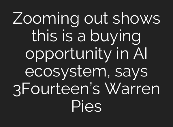 Zooming out shows this is a buying opportunity in AI ecosystem, says 3Fourteen’s Warren Pies