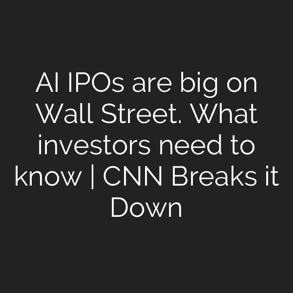 AI IPOs are big on Wall Street. What investors need to know | CNN Breaks it Down
